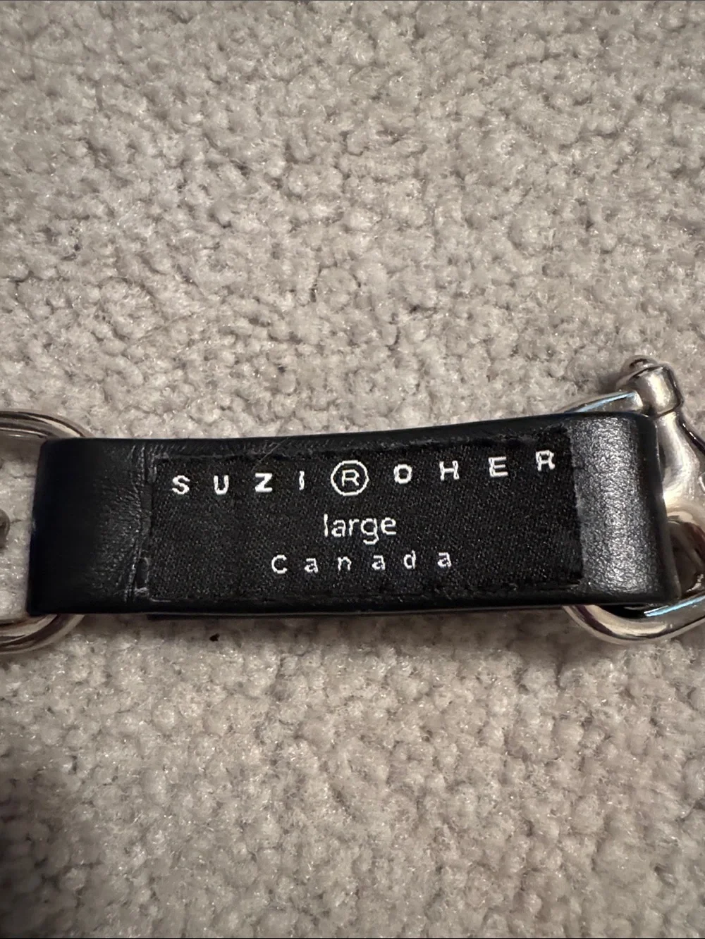 Suzi Roher Black Leather and Silver-Tone Horse bit Snaffle Belt Large